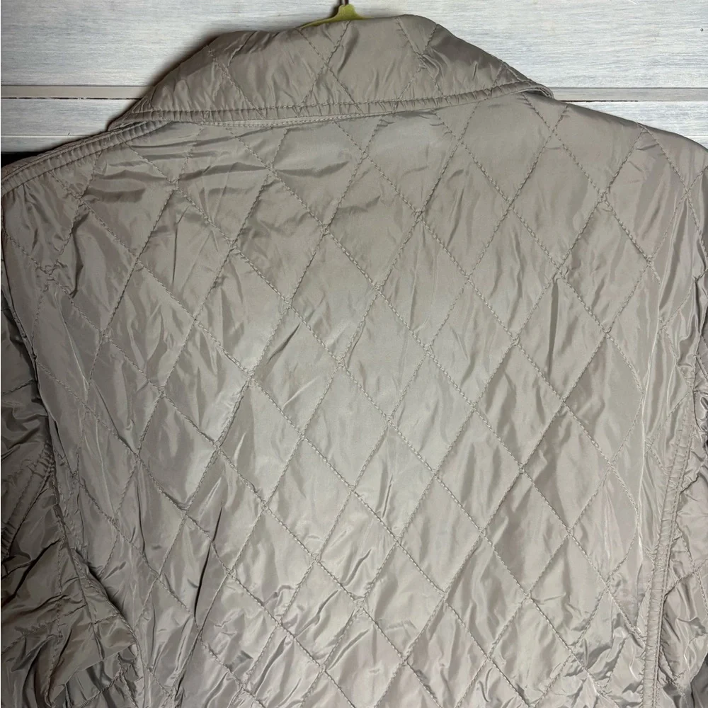 Gimo’s‎ Taupe Melody Micro Puffer Quilted Jacket Classic Preppy Quiet Luxury